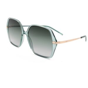 hugo boss grey green square ladies sunglasses boss1660/s pef/ib