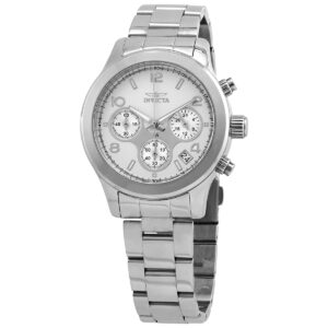 invicta angel chronograph silver dial ladies watch 19216