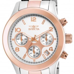 invicta angel chronograph white dial two tone ladies watch 19220