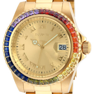 invicta angel gold dial gold plated ladies watch 20022