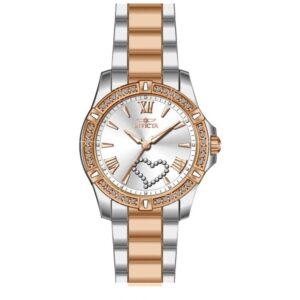 invicta angel quartz crystal silver dial ladies watch 49893