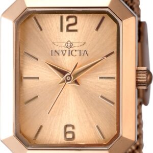 invicta angel quartz rose gold dial ladies watch 48153