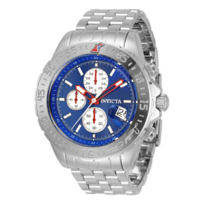 invicta aviator alarm chronograph quartz blue dial men's watch 33501