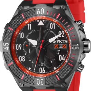 invicta aviator chronograph date quartz black dial men's watch 39897