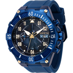 invicta aviator chronograph date quartz blue dial men's watch 39893