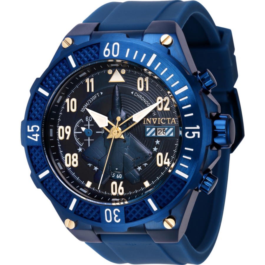 invicta aviator chronograph date quartz blue dial men's watch 39893 invicta aviator chronograph date quartz blue dial men's watch 39893