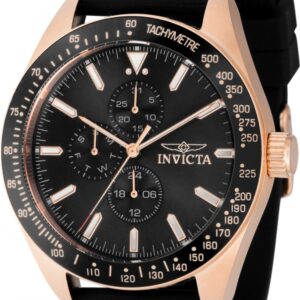 invicta aviator quartz black dial men's watch 38407