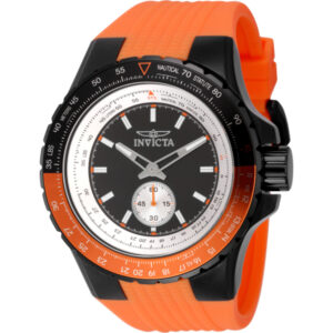 invicta aviator quartz black dial men's watch 49303