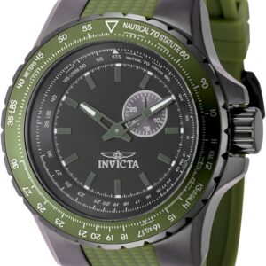invicta aviator quartz black dial men's watch 49729