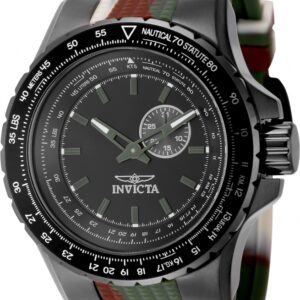 invicta aviator quartz black dial men's watch 49730