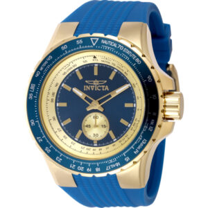 invicta aviator quartz blue dial men's watch 49307
