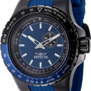 invicta aviator quartz blue dial men's watch 49722
