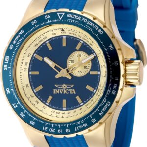 invicta aviator quartz blue dial men's watch 49727