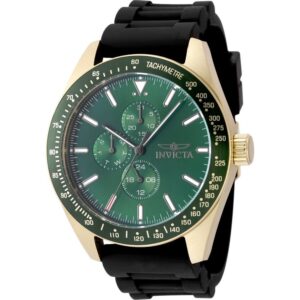 invicta aviator quartz green dial men's watch 49077