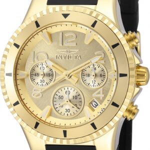 invicta blu chronograph quartz gold dial ladies watch 36909