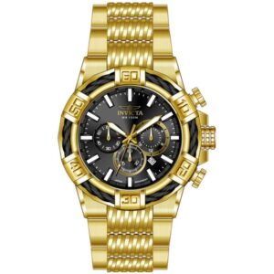 invicta bolt chronograph gmt quartz black dial men's watch 49905