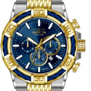 invicta bolt chronograph gmt quartz blue dial men's watch 49903