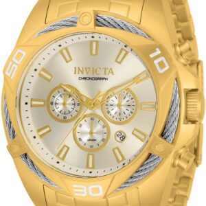 invicta bolt chronograph quartz silver dial men's watch 34121