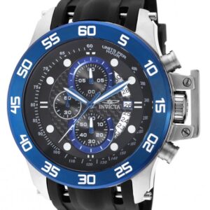 invicta i force chronograph black dial black polyurethane men's watch 19252