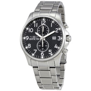 invicta ii multifunction black dial stainless steel men's watch 0379