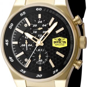 invicta invicta racing chronograph gmt quartz black dial men's watch 48875