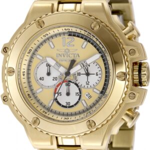 invicta invicta racing chronograph gmt quartz gold dial men's watch 48317