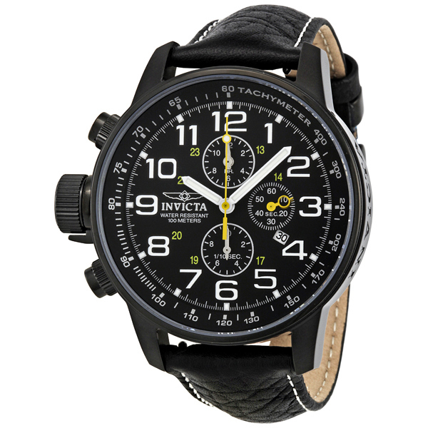 invicta lefty chronograph black dial black leather men's lefty watch 3332 invicta lefty chronograph black dial black leather men's lefty watch 3332