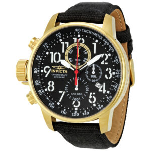 invicta i force lefty chronograph black dial gold tone lefty men's watch 1515