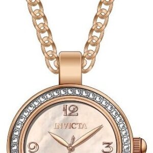 invicta mini angel quartz crystal rose gold dial ladies watch 49933