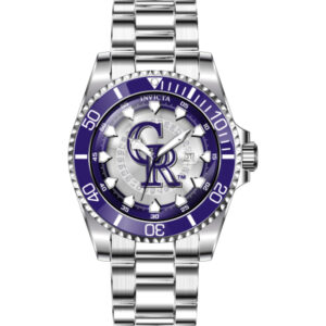 invicta mlb colorado rockies quartz men's watch 43462