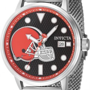 invicta nfl cleveland browns quartz brown dial men's watch 47987