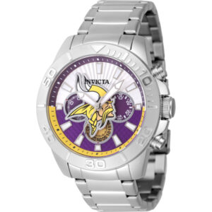 invicta nfl minnesota vikings chronograph gmt quartz men's watch 47954