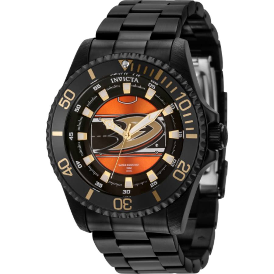 invicta nhl anaheim ducks quartz black dial men's watch 42257 invicta nhl anaheim ducks quartz black dial men's watch 42257