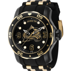 invicta nhl colorado avalanche quartz black dial men's watch 42323