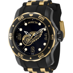 invicta nhl detroit red wings quartz black dial men's watch 42314