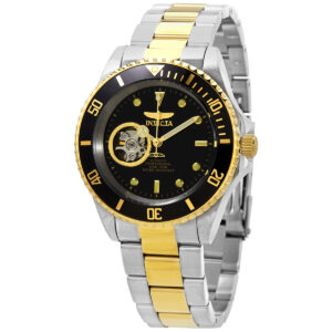 invicta pro diver automatic black dial two tone men's watch 20438