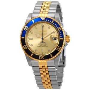 invicta pro diver automatic gold dial batman bezel men's watch 29181