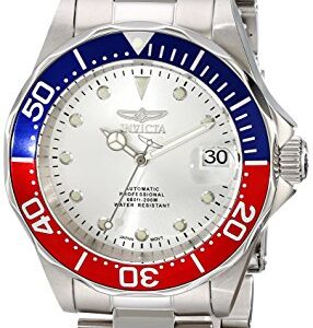 invicta pro diver automatic silver dial stainless steel pepsi bezel men's watch 17041