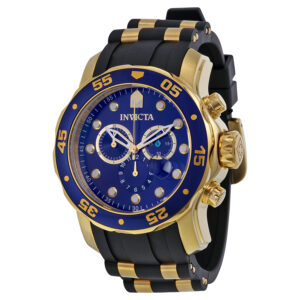 invicta pro diver chronograph blue dial black polyurethane men's watch 17882