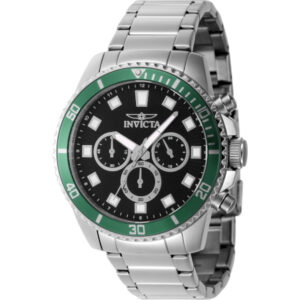 invicta pro diver chronograph gmt quartz black dial men's watch 46051