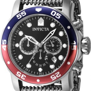 invicta pro diver chronograph gmt quartz black dial pepsi bezel men's watch 47630