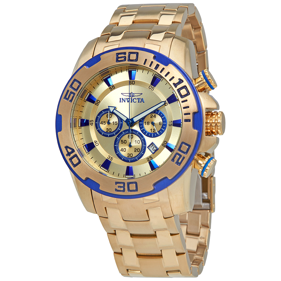 invicta pro diver chronograph gold dial men's watch 22320 invicta pro diver chronograph gold dial men's watch 22320