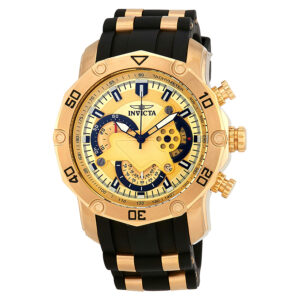 invicta pro diver chronograph gold dial men's watch 23427