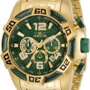 invicta pro diver chronograph quartz green dial men's watch 34156