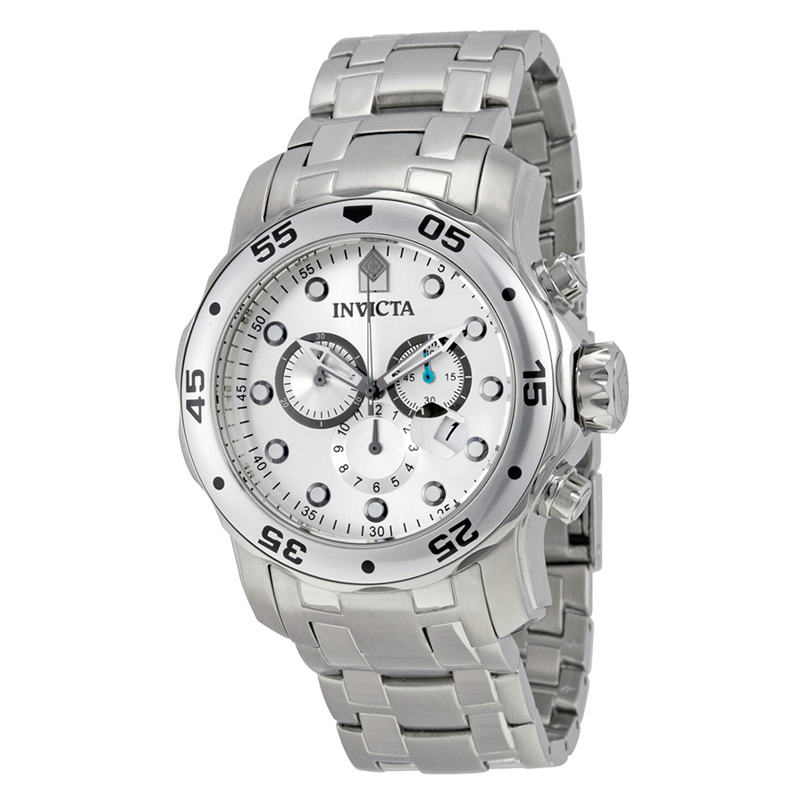 invicta pro diver chronograph silver dial stainless steel men's watch 0071 invicta pro diver chronograph silver dial stainless steel men's watch 0071