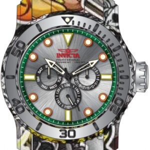 invicta pro diver date day quartz silver dial men's watch 47854