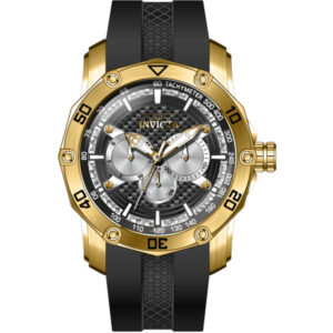 invicta pro diver gmt date day quartz black dial men's watch 45743