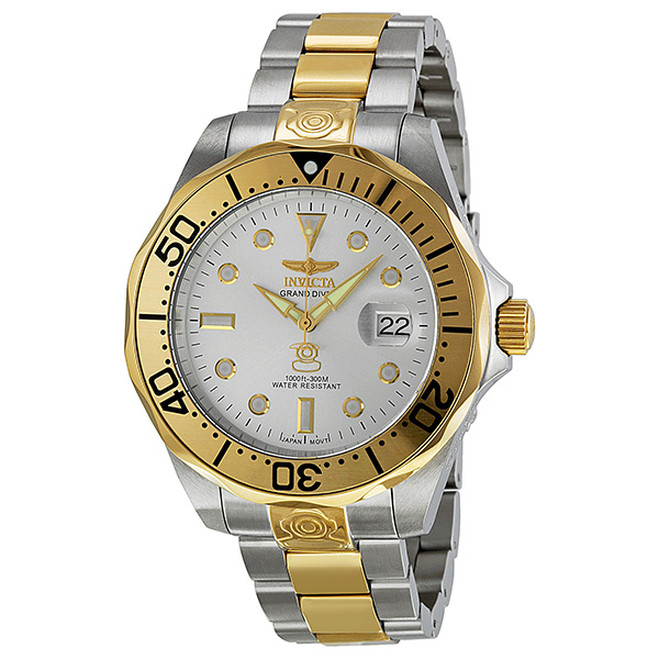 invicta pro diver grand diver automatic silver dial men's watch 3050 invicta pro diver grand diver automatic silver dial men's watch 3050