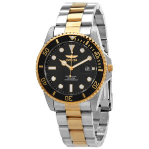 invicta pro diver quartz black dial two tone men's watch 33269