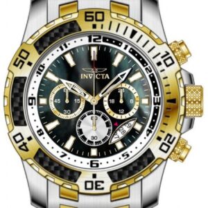 invicta pro diver scuba chronograph gmt quartz black dial men's watch 49852